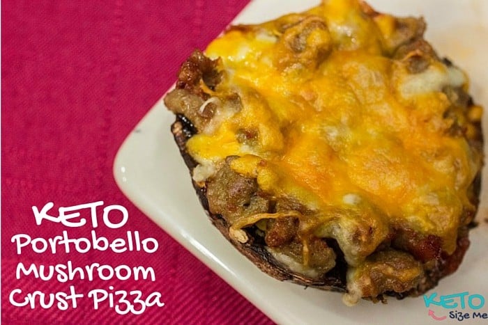 Easy Keto Portobello Mushroom Crust Pizza Recipe. You don't have to lose one of your favorite meals on the ketogenic diet! You can enjoy pizza in a low carb hugh fat recipe using mushroom caps as your pizza crust! 