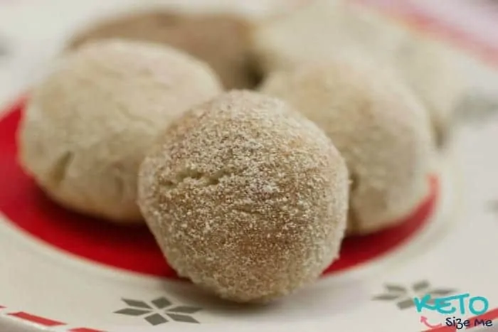 Keto Snickerdoodle Cookie Dough Balls On A Plate