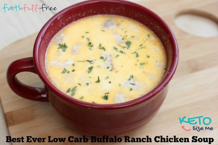 Best ever Low Carb Keto Buffalo Ranch Chicken Soup recipe. It doesn't get any better than this! You will fall in love with this low carb high fat keto recipe.