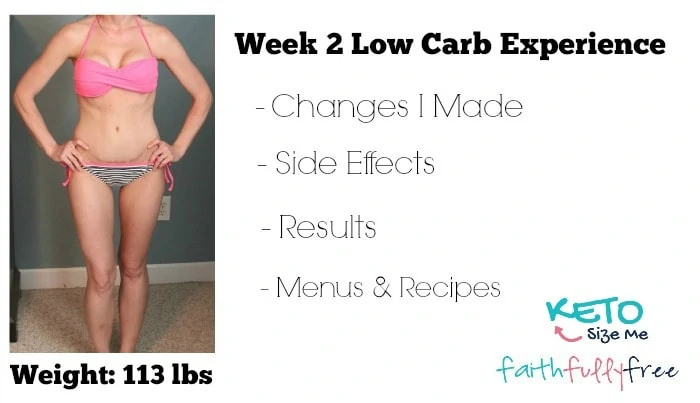 Keto Diet Week 2 Experience text with woman posing in a bikini