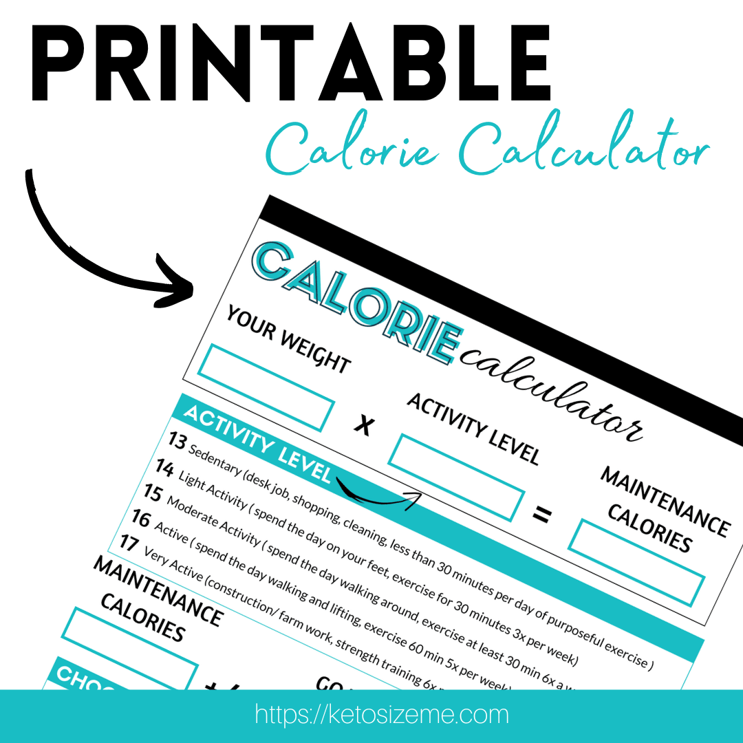 free printable keto weight loss calorie calculator worksheet