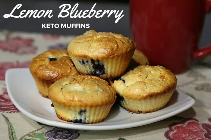 Keto Lemon Blueberry Muffins on a plate