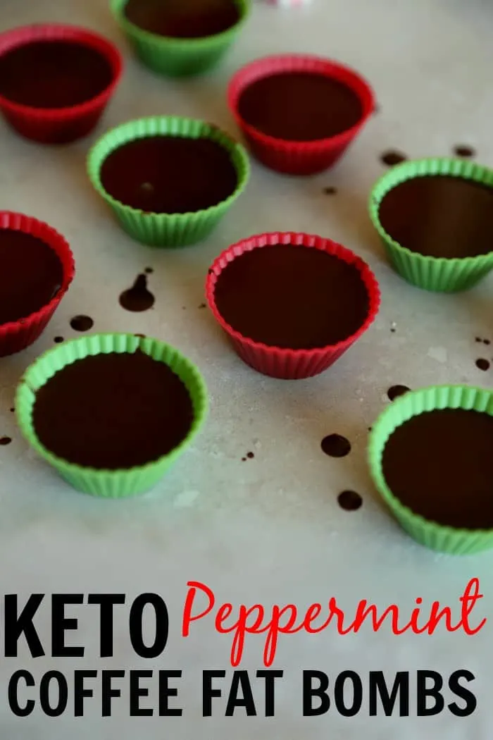 Keto Peppermint Coffee Fat Bombs Recipe. You're gonna love this one! It's perfect for the holidays. Fat bomb with ghee, coconut oil, peppermint, and stevia. This fat bomb recipe is made for the keto diet. This is perfect for coffee lovers. | ketosizeme.com