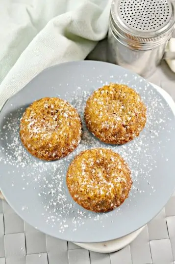 mini pumpkin Bundt cakes sprinkled with powdered sugar 