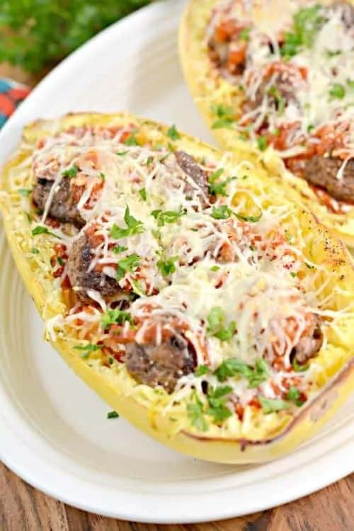 Keto Meatball Sub Stuffed Spaghetti Squash Keto Size Me